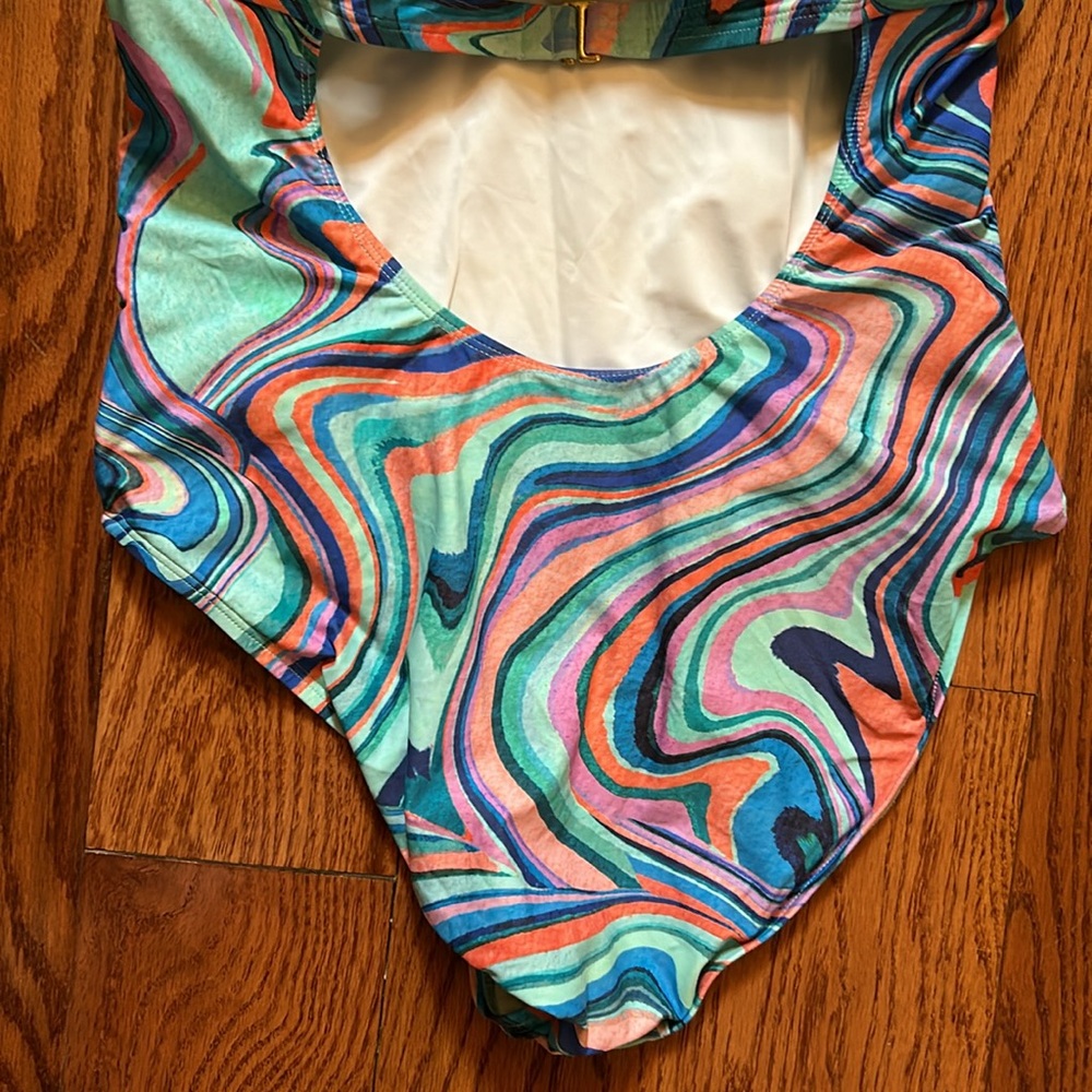 La Blanca colorful one piece swimsuit size 12 - Picture 4 of 6